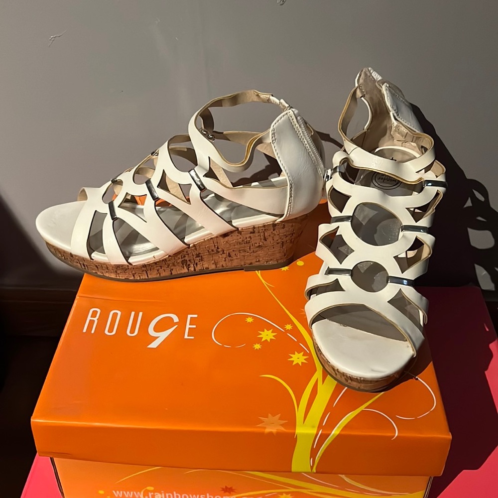 White wedged sandal